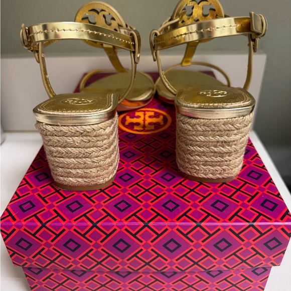 Tory Burch Miller 65 Espadrille Sandal- Mirror Metallic - Picture 3 of 8